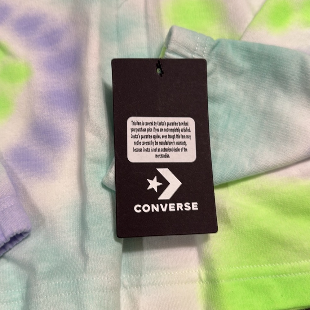 BN. Girls blue and green tie dyed long sleeve hoodie shirt. Converse Brand - Picture 4 of 4